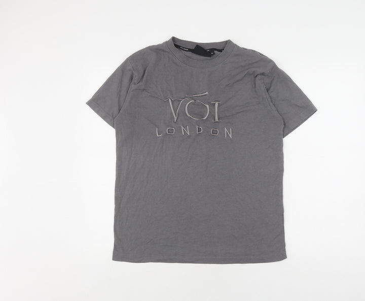 Voi London Men's Grey M T-Shirt with Logo