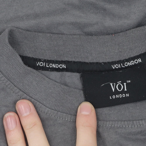 Voi London Men's Grey M T-Shirt with Logo