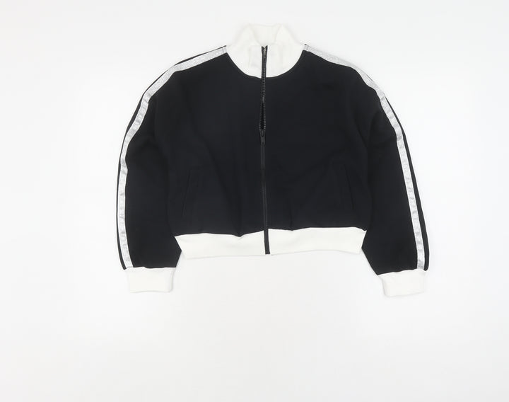 Marks and Spencer Girls Black Full Zip Jumper 10-11 Years