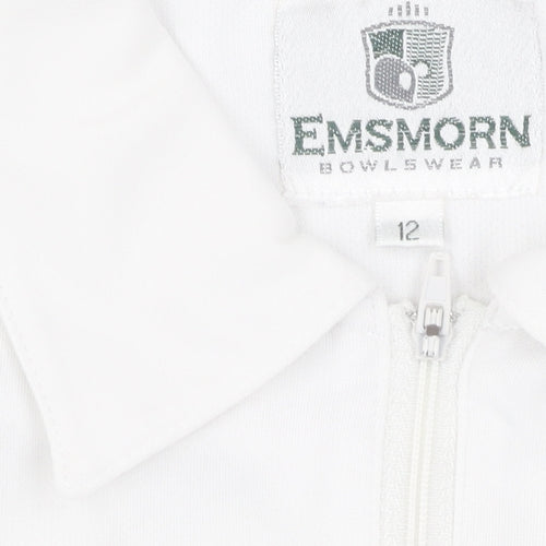 Emsmorn Unisex White Polo Shirt Size 12
