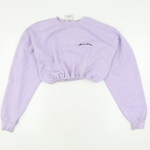 Champion Women's Purple Fleece Pullover Sweatshirt L