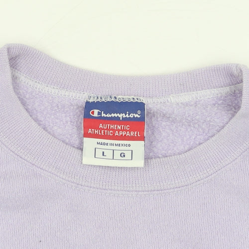 Champion Women's Purple Fleece Pullover Sweatshirt L