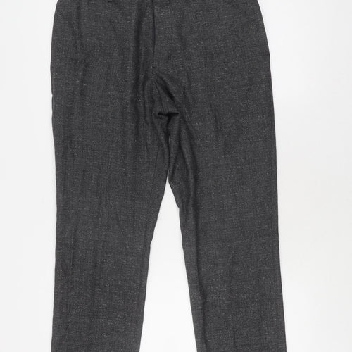 Club Monaco Men's Black Trousers, 32, Classic Fit