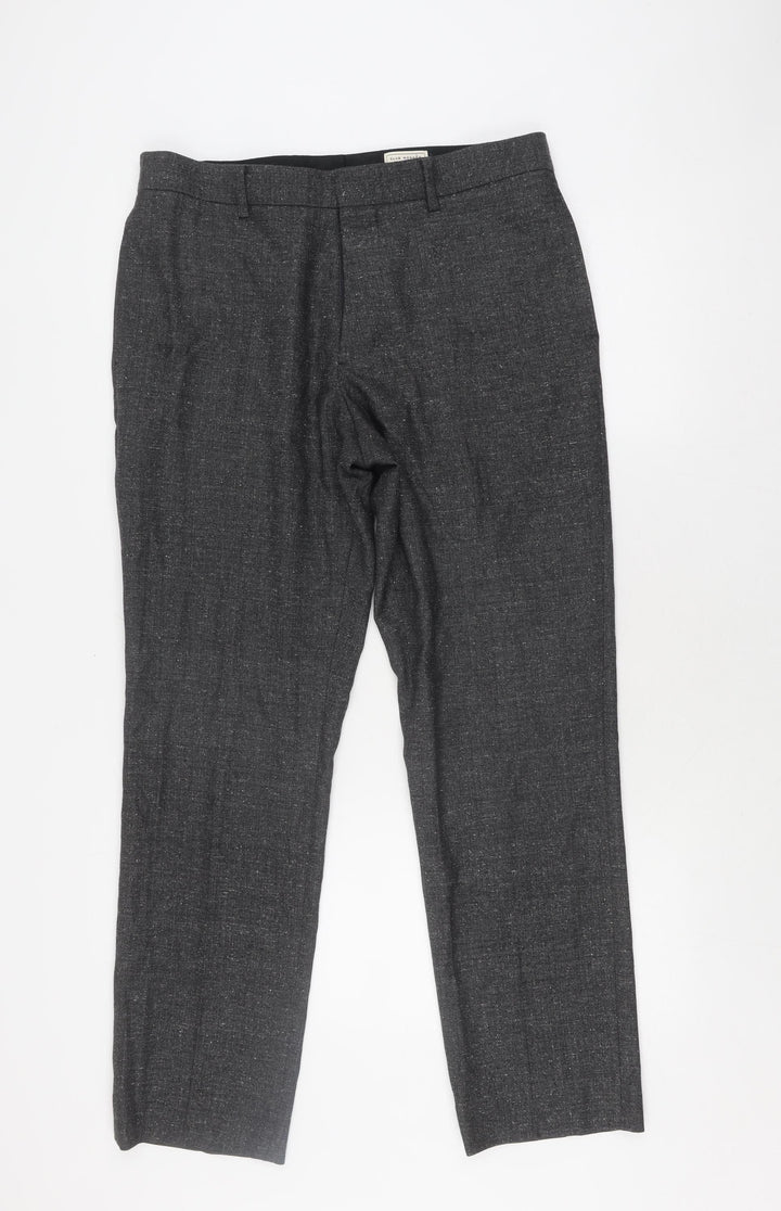Club Monaco Men's Black Trousers, 32, Classic Fit