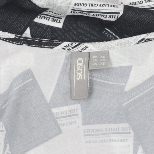 ASOS Women's XS Black & White Kimono Blouse