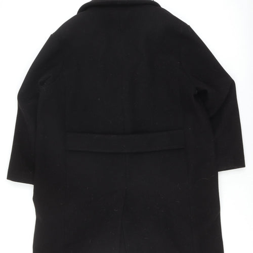 H&M Women's Black Mid-Length Overcoat, Size L