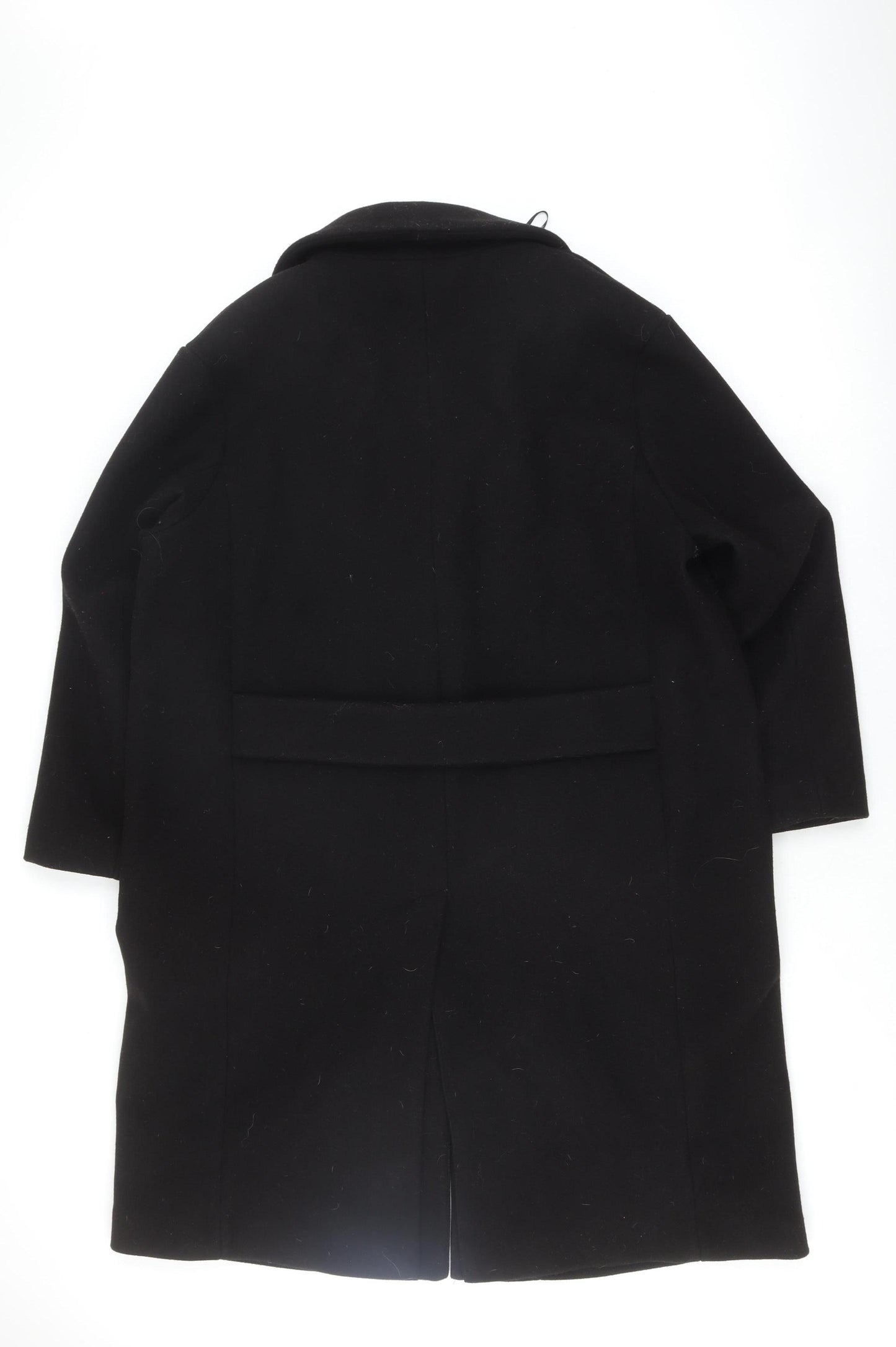 H&M Women's Black Mid-Length Overcoat, Size L