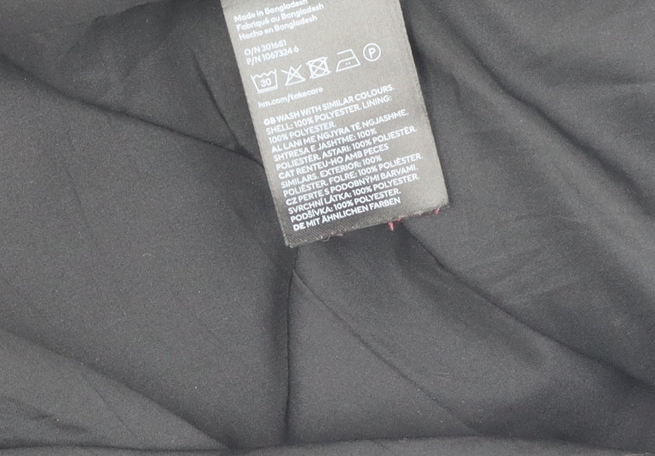 H&M Women's Black Mid-Length Overcoat, Size L