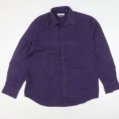 Jack Reid Men's Purple Long Sleeve Shirt 15.5
