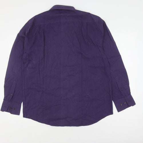 Jack Reid Men's Purple Long Sleeve Shirt 15.5
