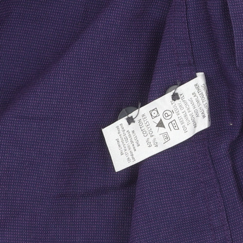 Jack Reid Men's Purple Long Sleeve Shirt 15.5