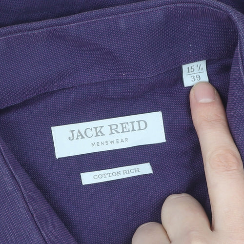 Jack Reid Men's Purple Long Sleeve Shirt 15.5