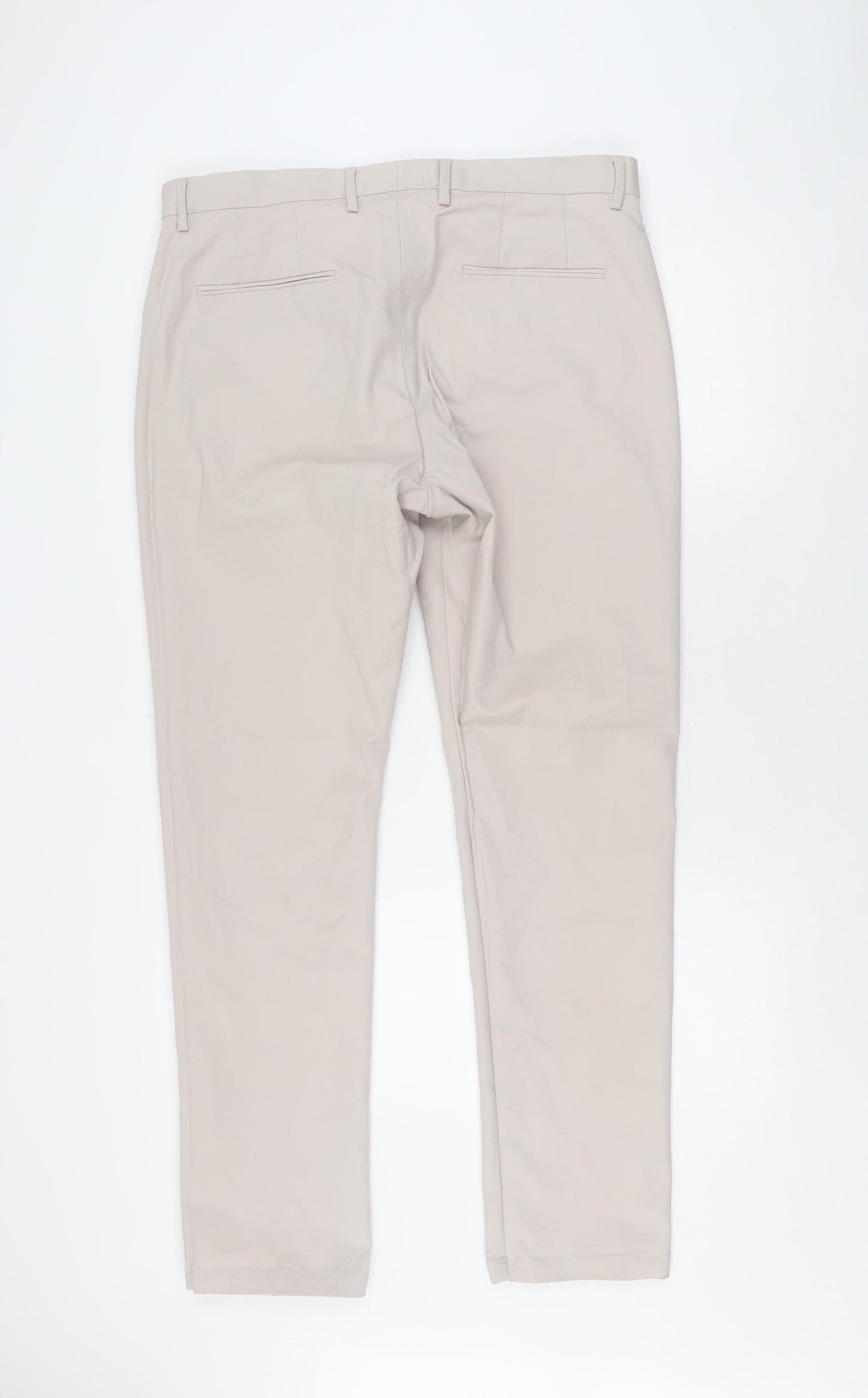 Reiss Women's Beige Straight Trousers Size 36 - Business Casual