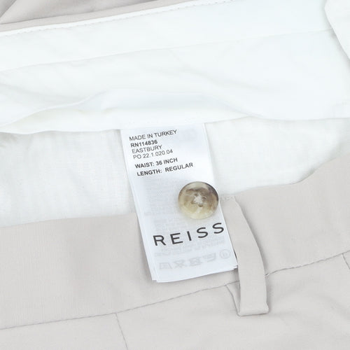 Reiss Women's Beige Straight Trousers Size 36 - Business Casual