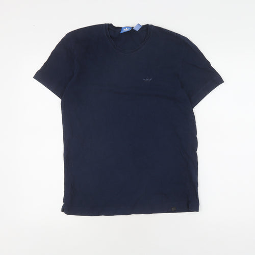 Adidas Men's Blue Short Sleeve Crew Neck T-Shirt, Size S
