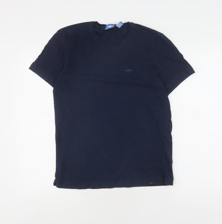 Adidas Men's Blue Short Sleeve Crew Neck T-Shirt, Size S