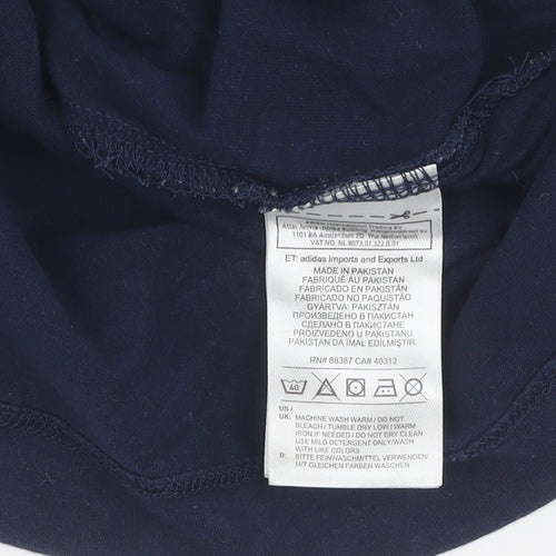 Adidas Men's Blue Short Sleeve Crew Neck T-Shirt, Size S