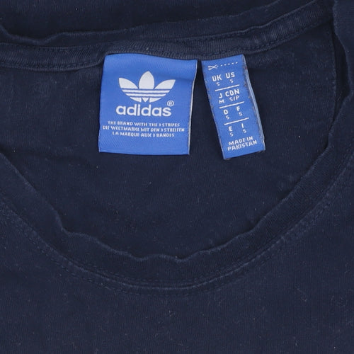 Adidas Men's Blue Short Sleeve Crew Neck T-Shirt, Size S