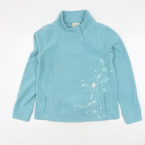 Animal Women's Blue Mock Neck Pullover Jumper Size 12