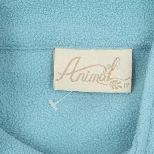 Animal Women's Blue Mock Neck Pullover Jumper Size 12
