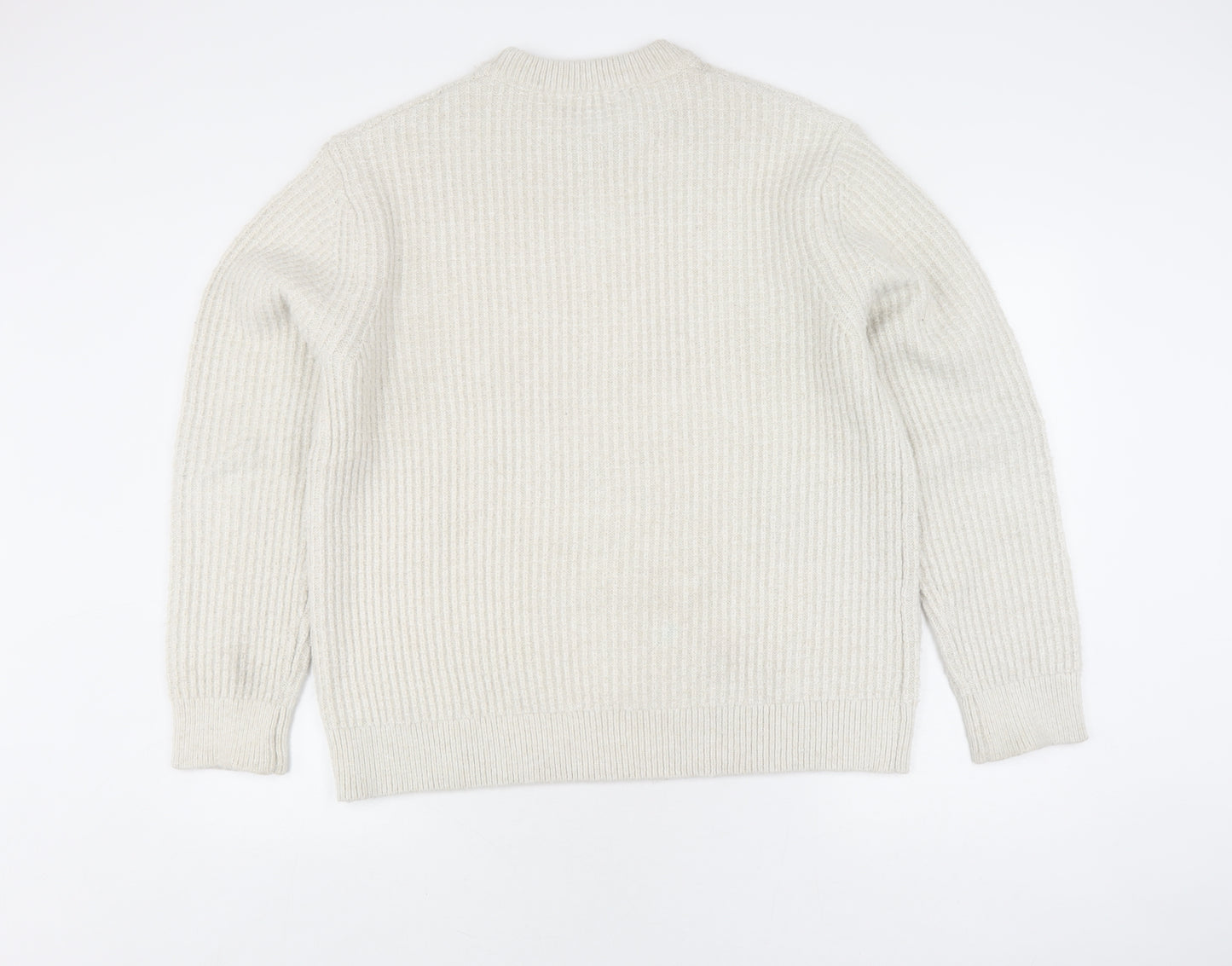 Zara Women's Ivory Pullover Jumper, Size 14, Knit