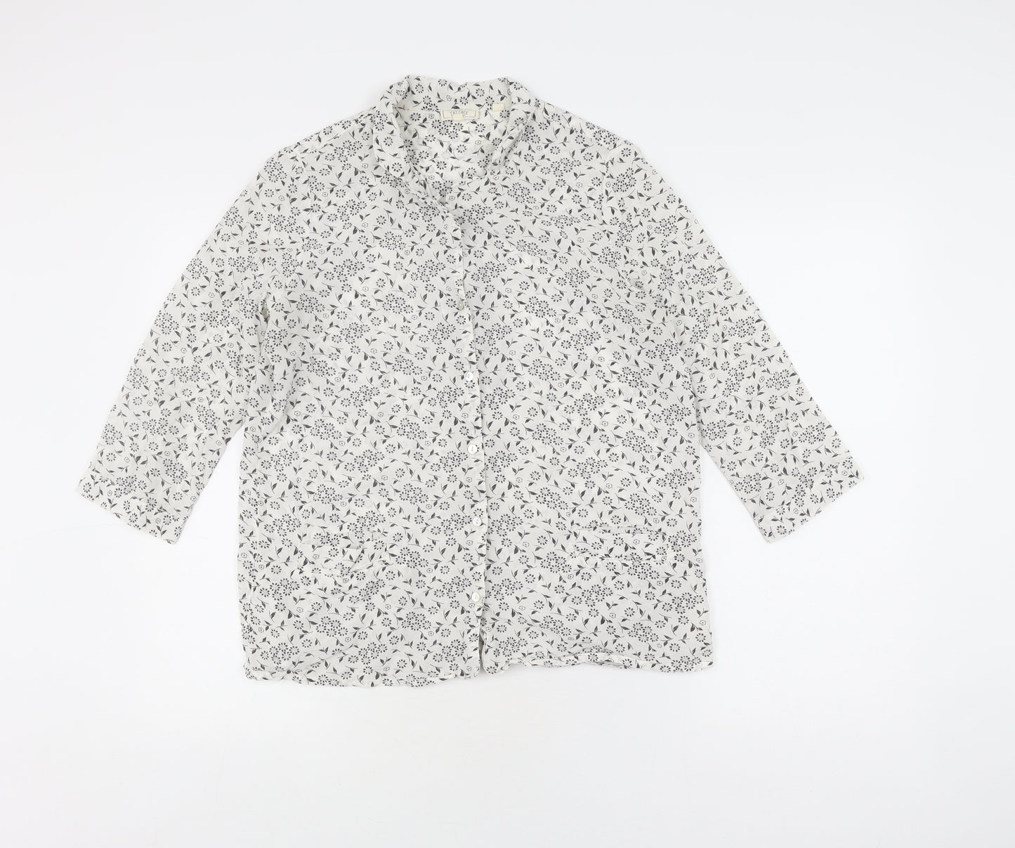 Fat Face Women's White Floral Button-Up Shirt