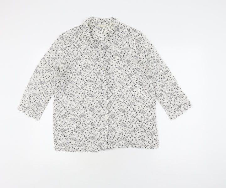 Fat Face Women's White Floral Button-Up Shirt