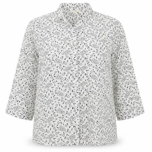 FatFace Women's White Floral Button-Up Shirt