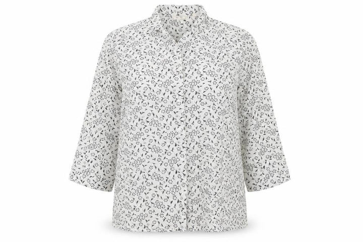 FatFace Women's White Floral Button-Up Shirt