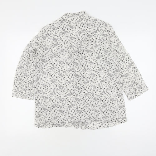 Fat Face Women's White Floral Button-Up Shirt