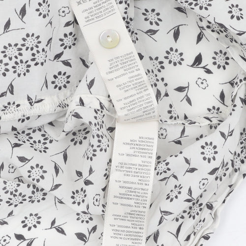 Fat Face Women's White Floral Button-Up Shirt