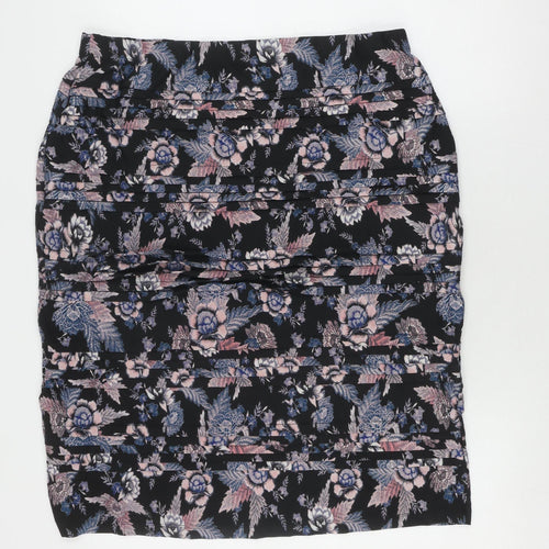 Millers Woman Black Floral Pleated Skirt - Size 20