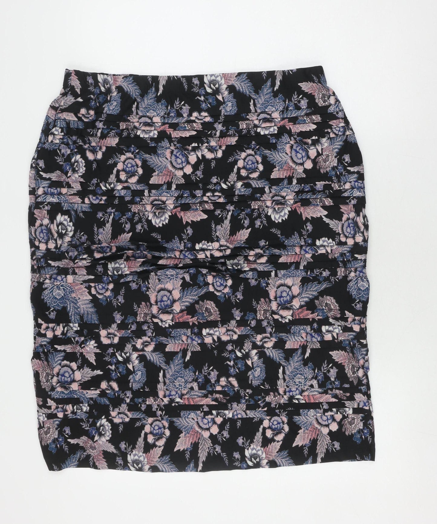 Millers Woman Black Floral Pleated Skirt - Size 20