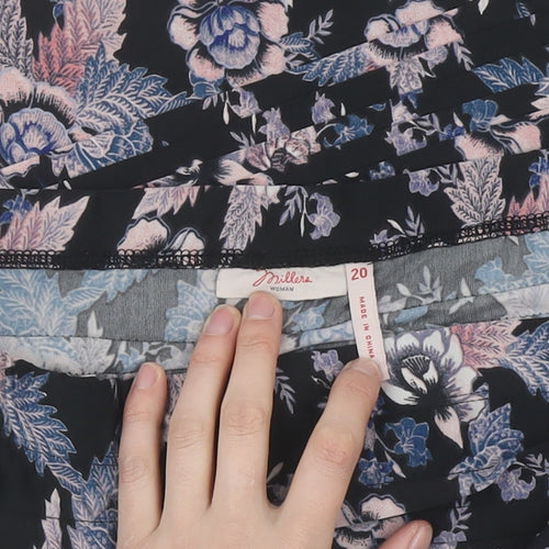 Millers Woman Black Floral Pleated Skirt - Size 20
