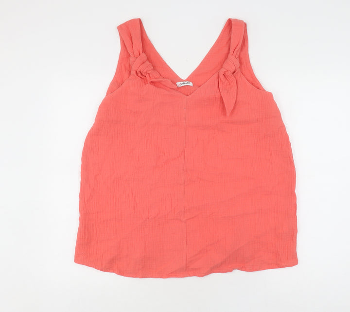 Damart Women's Pink Sleeveless Tank Top, V-Neck, M