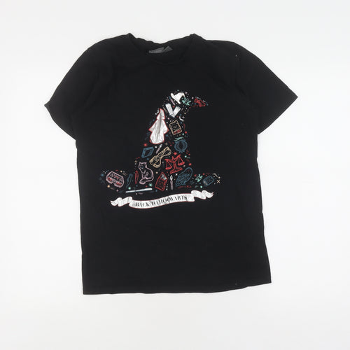 Harry Potter Boys Black Graphic T-Shirt in Size S