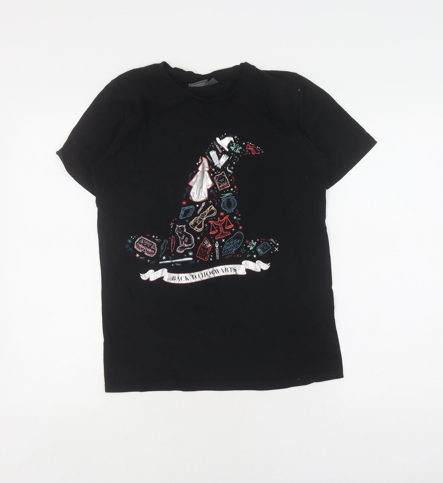 Harry Potter Boys Black Graphic T-Shirt in Size S