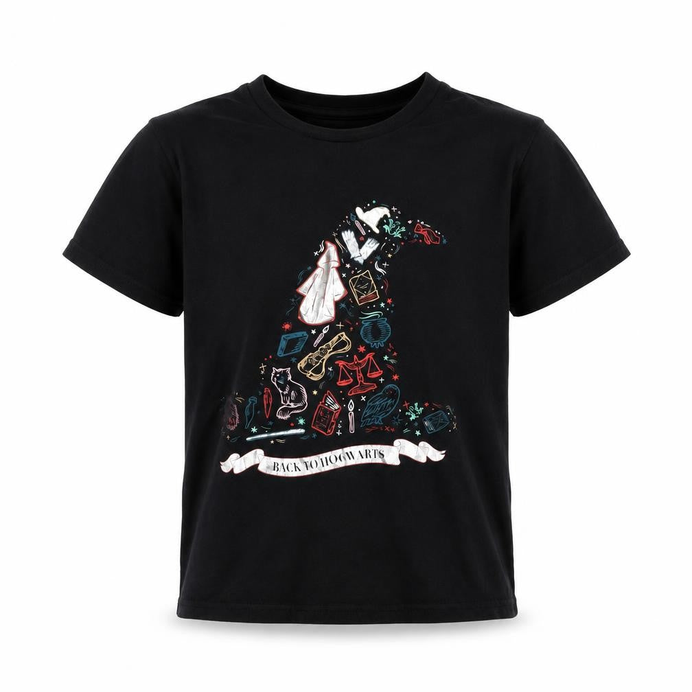 Harry Potter Boys Black Graphic T-Shirt in Size S