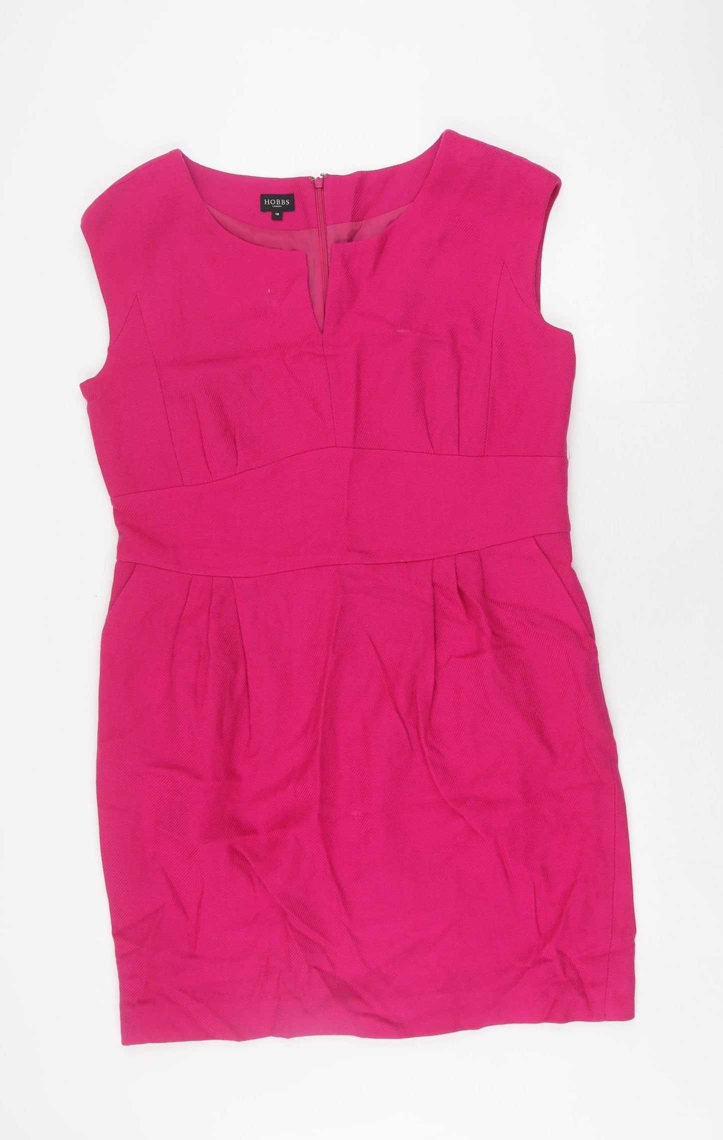 Hobbs Women's Pink Sheath Dress, Size 18, Elegant Partywear