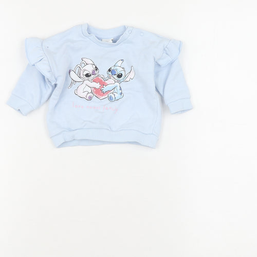 Disney Baby Girls Blue Pullover Jumper 0-3 Months