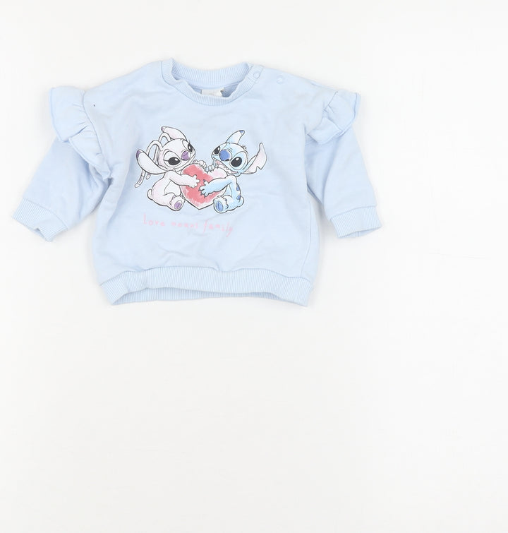 Disney Baby Girls Blue Pullover Jumper 0-3 Months