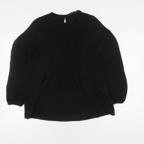 Zara Women's Black Basic Blouse, Size S, Elegant Casual Wear