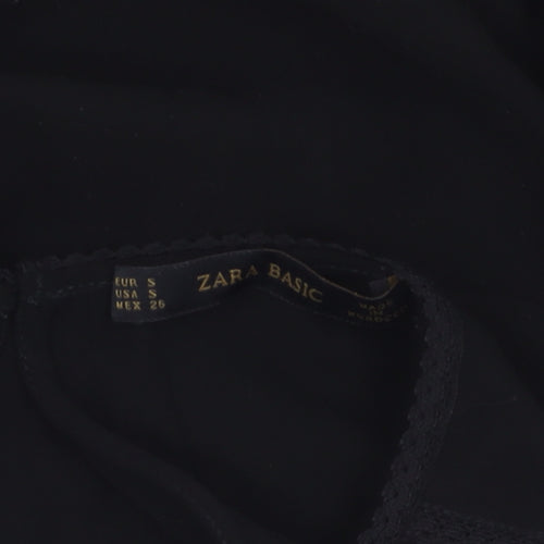 Zara Women's Black Basic Blouse, Size S, Elegant Casual Wear