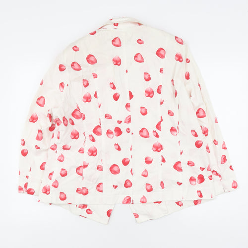 Basler Women's White Floral Blazer Size 18 Cotton