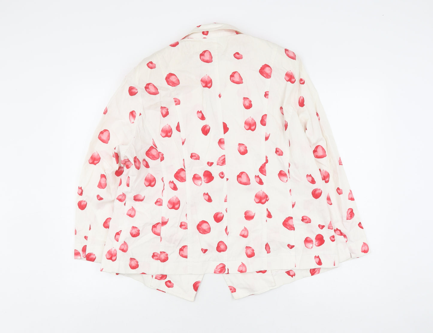 Basler Women's White Floral Blazer Size 18 Cotton