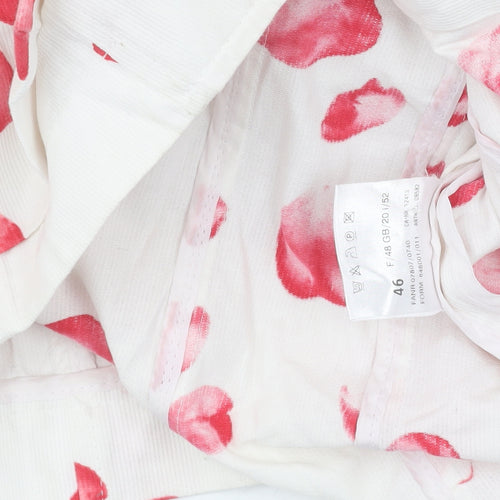 Basler Women's White Floral Blazer Size 18 Cotton