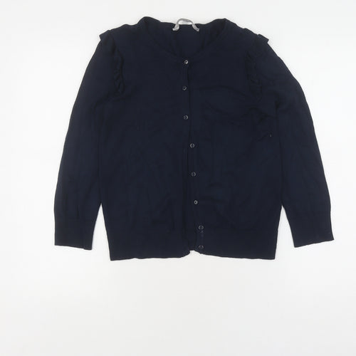 Red Herring Women's Blue Cardigan, Size 8, Crew Neck