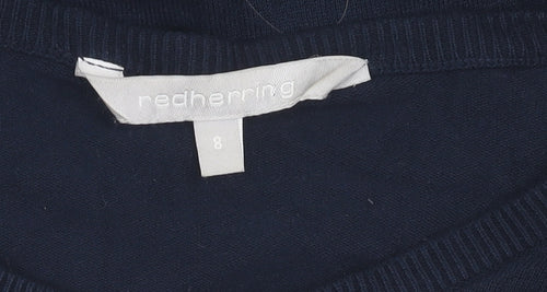 Red Herring Women's Blue Cardigan, Size 8, Crew Neck