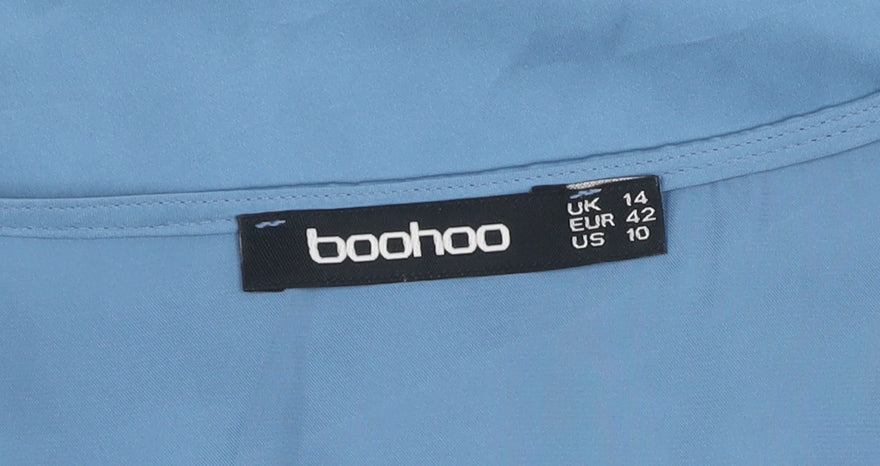 Boohoo Women's Blue Polyester Dress, Size 14