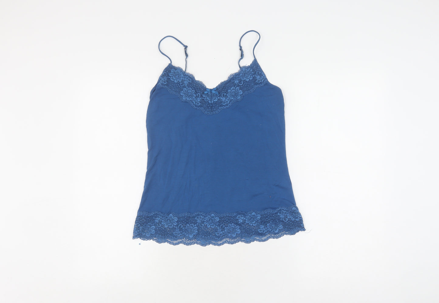 Jigsaw Women's Blue Camisole Top - S, Lace Accents